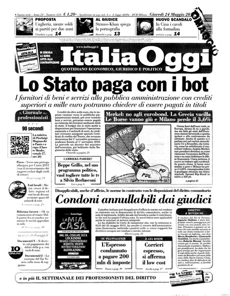 Italia oggi : quotidiano di economia finanza e politica